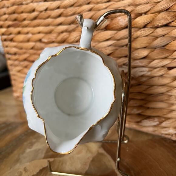Blue Floral German Ceramic Creamer - Picture 2 of 5